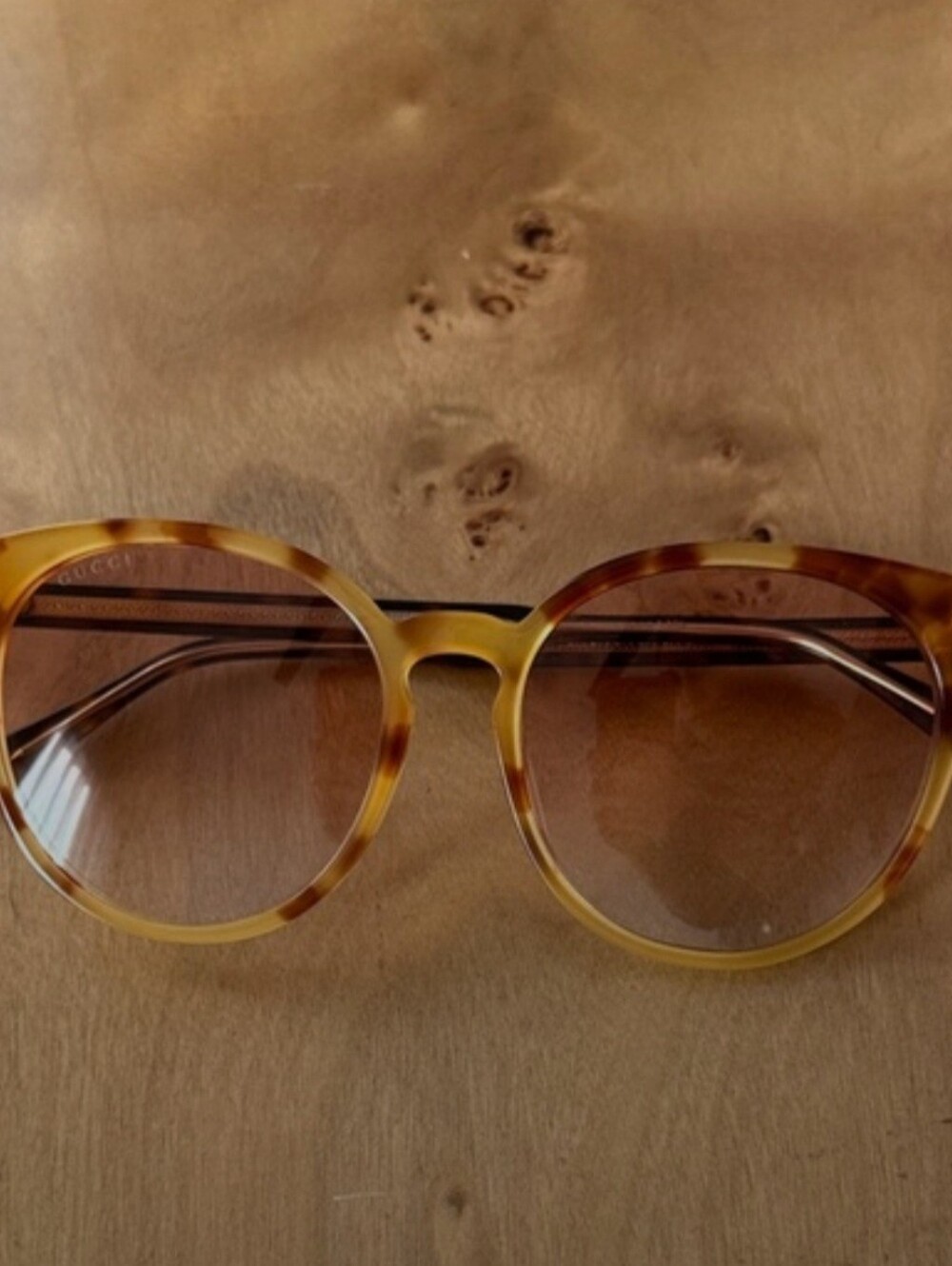 Gucci Women's Tortoiseshell Round Sunglasses - Yellow Brown